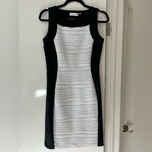 Calvin Kline - SIZE 2 - Black and White Pencil Dress